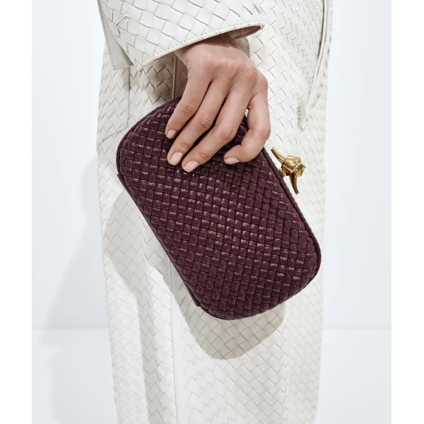 Khaite Women's Soft Knot in Deep mahogany - Red Clutch Bags - The Lotus Tote Bag - Shop at Coveti