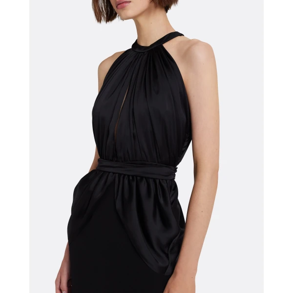 Safiyaa Amereis Long Dress In Black, view 5