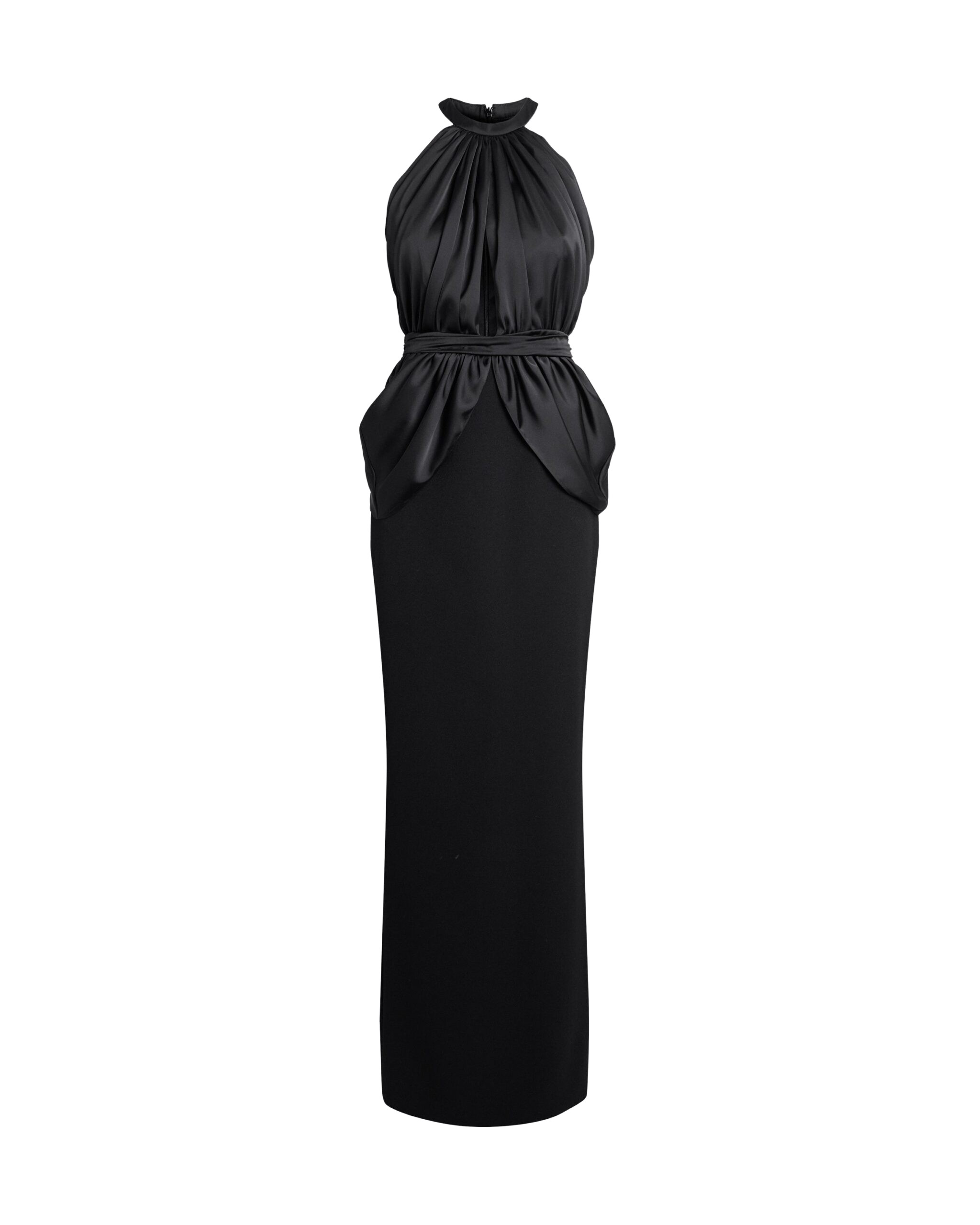 Safiyaa Amereis Long Dress In Black -  - Demi-Couture Evening Wear at Coveti
