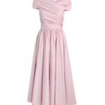 Safiyaa Appolline Midi Dress In Soft Pink -  - Demi-Couture Evening Wear at Coveti