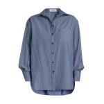 Safiyaa Giada Shirt In Blue Blend -  - Demi-Couture Evening Wear at Coveti
