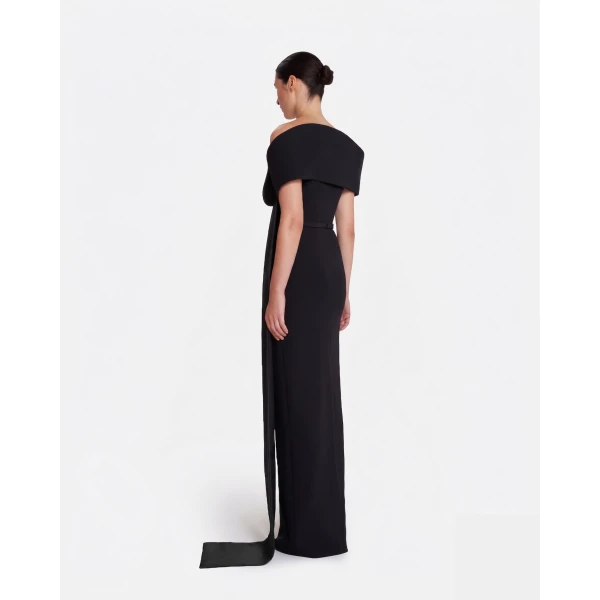 Safiyaa Giorgia Long Dress In Black -  - Demi-Couture Evening Wear at Coveti