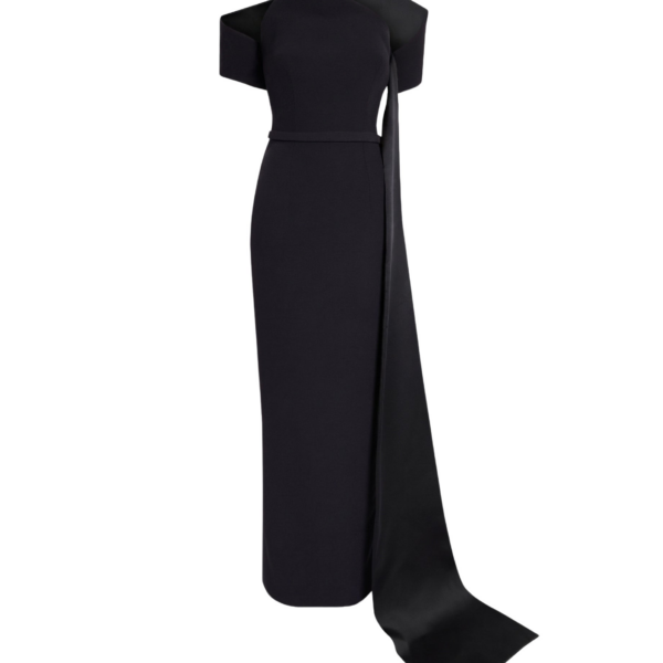 Safiyaa Giorgia Long Dress In Black -  - Demi-Couture Evening Wear at Coveti