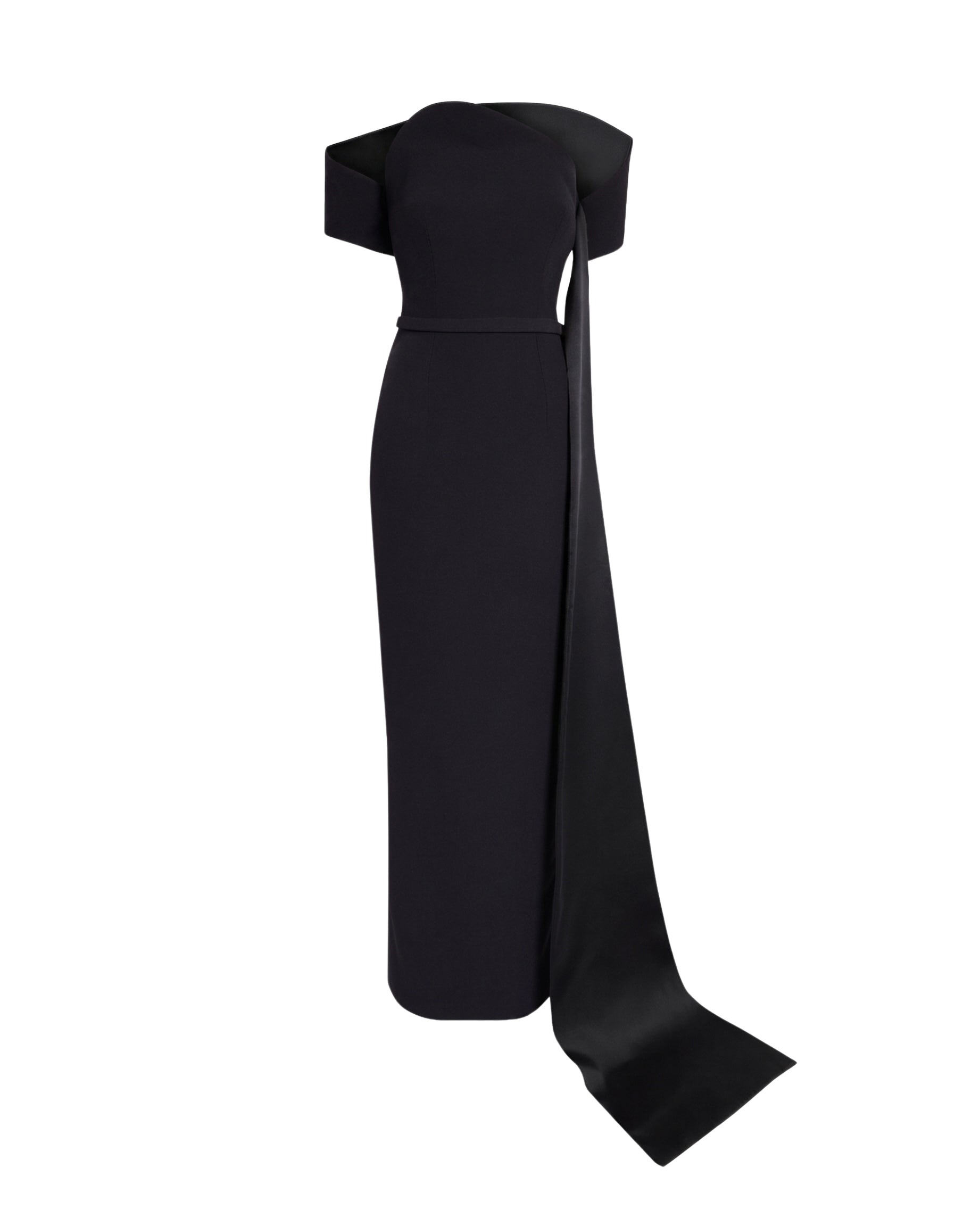 Safiyaa Giorgia Long Dress In Black -  - Demi-Couture Evening Wear at Coveti