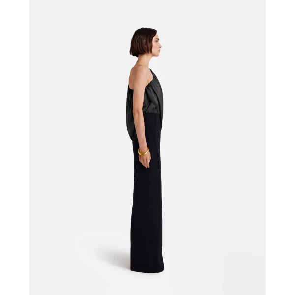 Safiyaa Ines Dress Long In Black -  - Demi-Couture Evening Wear at Coveti