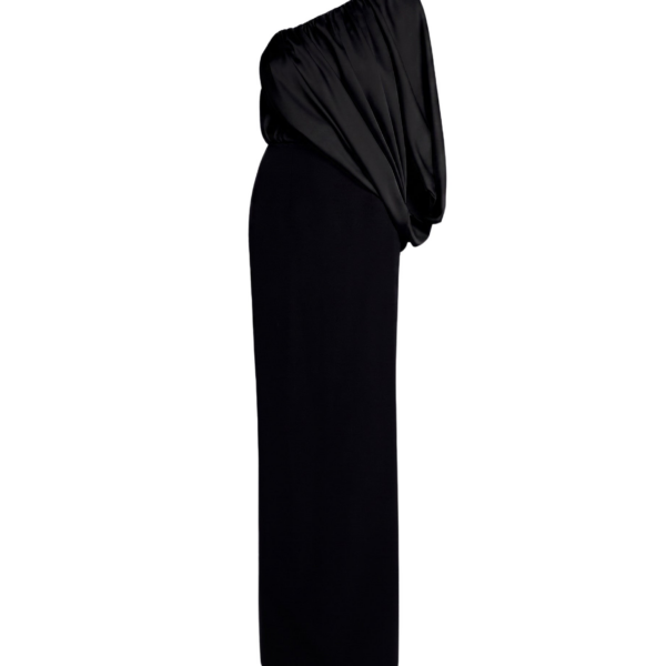 Safiyaa Ines Dress Long In Black -  - Demi-Couture Evening Wear at Coveti