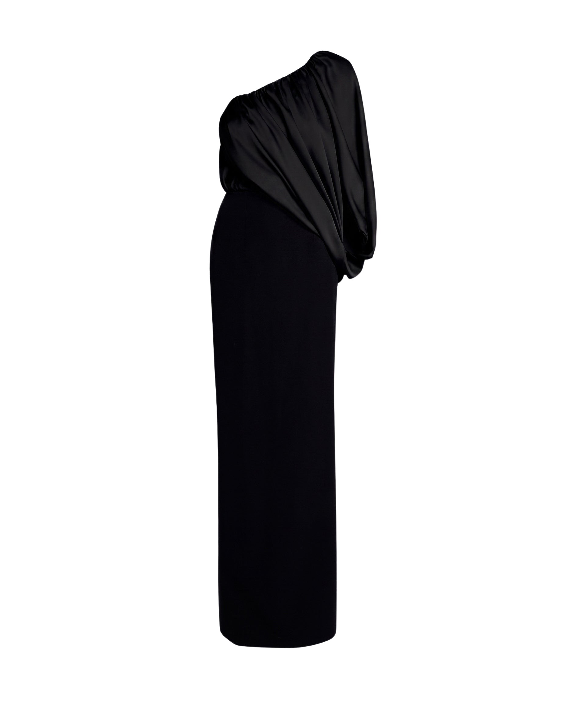Safiyaa Ines Dress Long In Black -  - Demi-Couture Evening Wear at Coveti