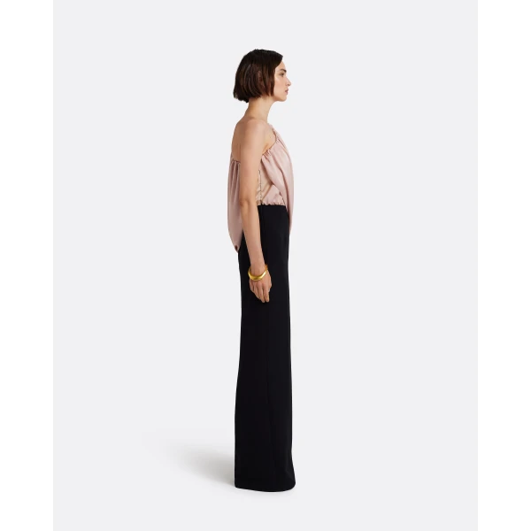 Safiyaa Ines Long Dress In Ballet Pink On Black, view 6