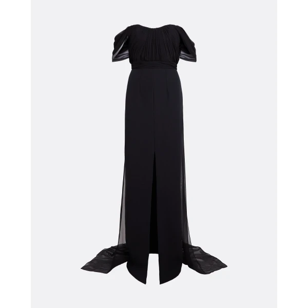 Safiyaa Iselle Dress Long In Black, view 2