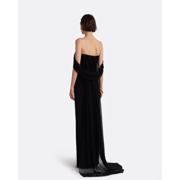Safiyaa Iselle Dress Long In Black, view 4