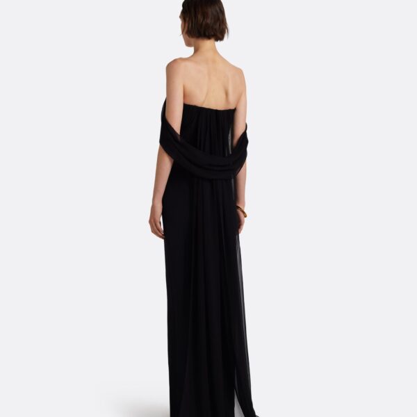Safiyaa Iselle Dress Long In Black -  - Demi-Couture Evening Wear at Coveti