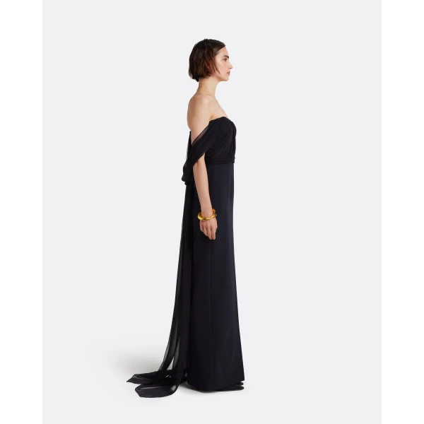 Safiyaa Iselle Dress Long In Black, view 6