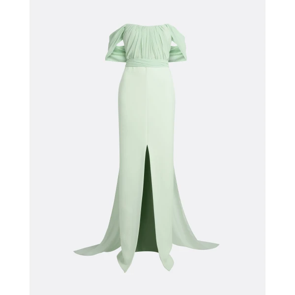 Safiyaa Iselle Dress Long In Sea Glass, view 2