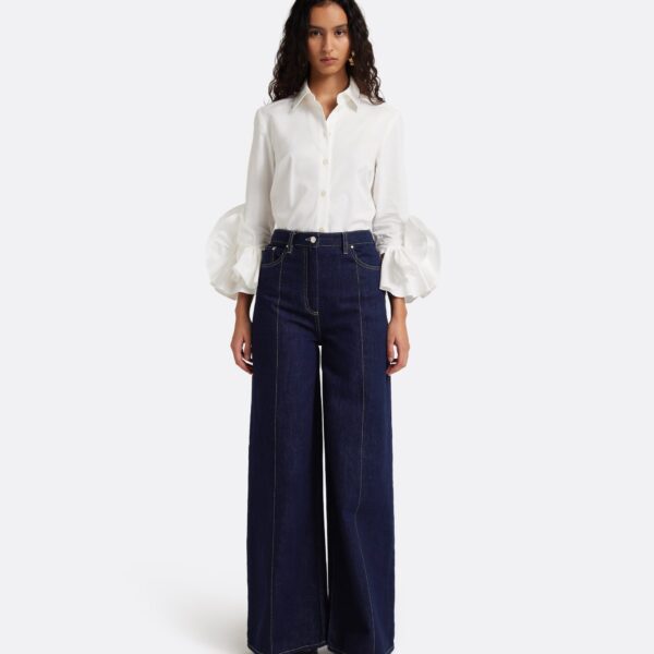 Safiyaa Joanne Shirt In Ivory -  - Demi-Couture Evening Wear at Coveti