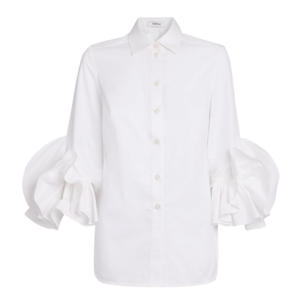 Safiyaa Joanne Shirt In Ivory -  - Demi-Couture Evening Wear at Coveti
