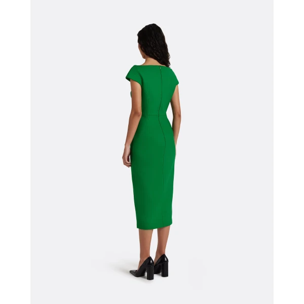 Safiyaa Klea Midi Dress In Blade Green, view 4