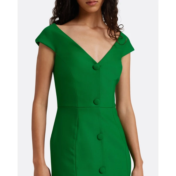 Safiyaa Klea Midi Dress In Blade Green, view 5