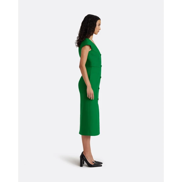Safiyaa Klea Midi Dress In Blade Green, view 6