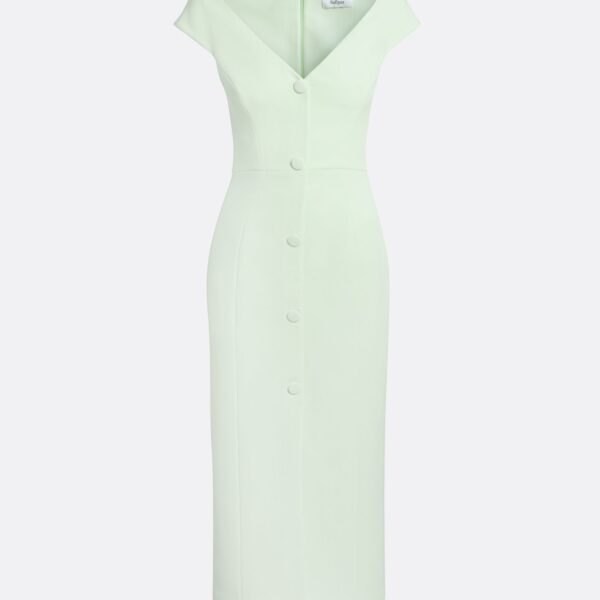 Safiyaa Klea Midi Dress In Sea Glass -  - Demi-Couture Evening Wear at Coveti