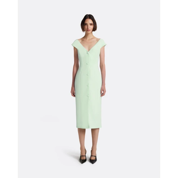Safiyaa Klea Midi Dress In Sea Glass, view 3