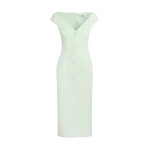 Safiyaa Klea Midi Dress In Sea Glass -  - Demi-Couture Evening Wear at Coveti