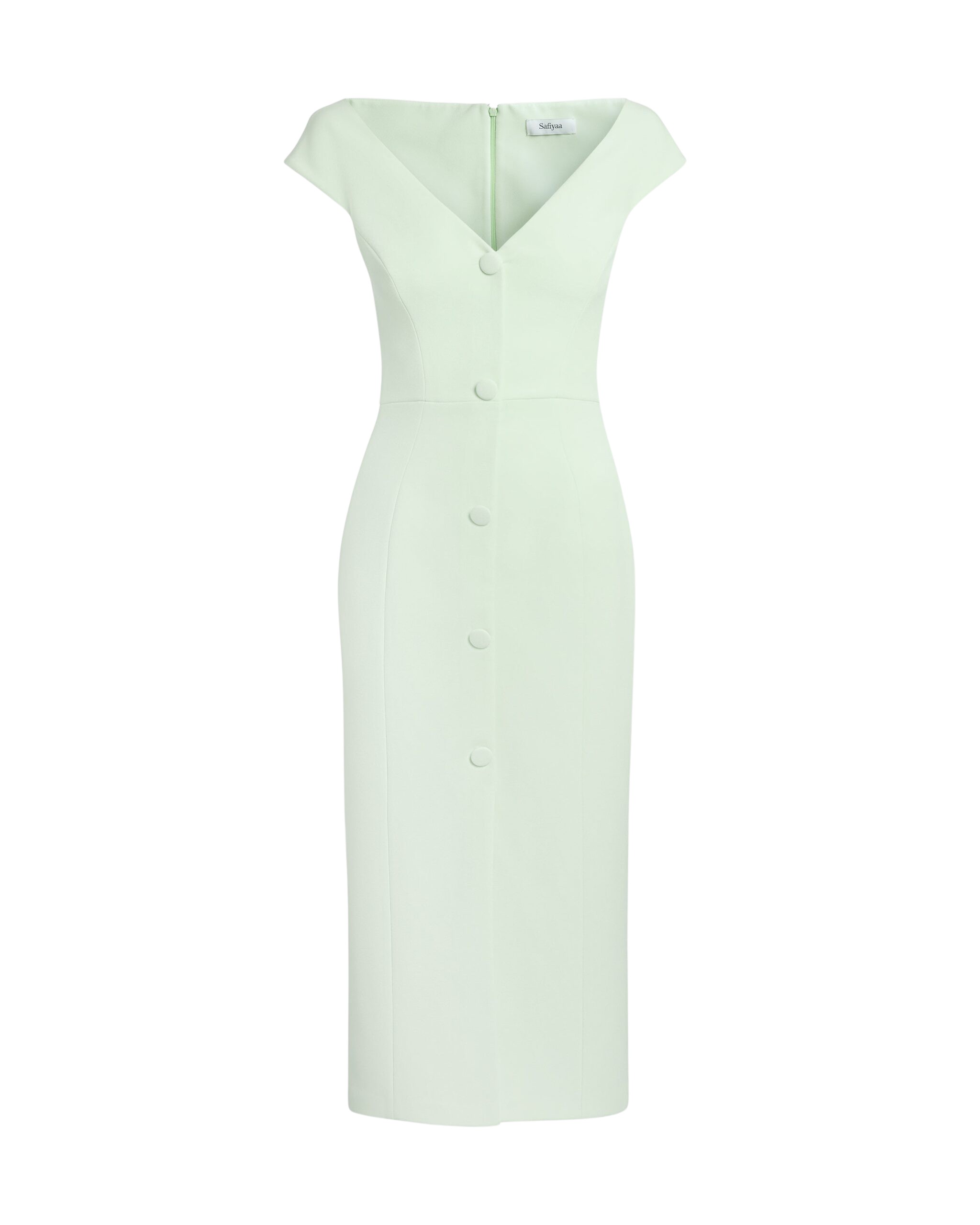 Safiyaa Klea Midi Dress In Sea Glass -  - Demi-Couture Evening Wear at Coveti