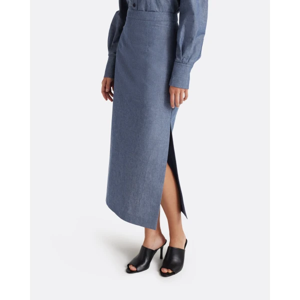Safiyaa Kyoto Skirt In Blue Blend, view 5
