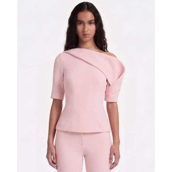 Safiyaa Marley Top In Lychee -  - Demi-Couture Evening Wear at Coveti