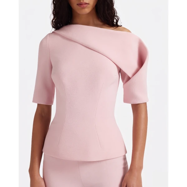 Safiyaa Marley Top In Lychee -  - Demi-Couture Evening Wear at Coveti