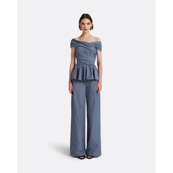 Safiyaa Melanie Top In Blue Blend, view 4