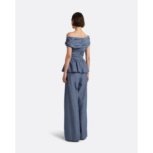 Safiyaa Melanie Top In Blue Blend, view 5