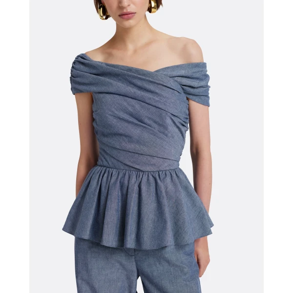 Safiyaa Melanie Top In Blue Blend, view 6
