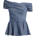 Safiyaa Melanie Top In Blue Blend -  - Demi-Couture Evening Wear at Coveti