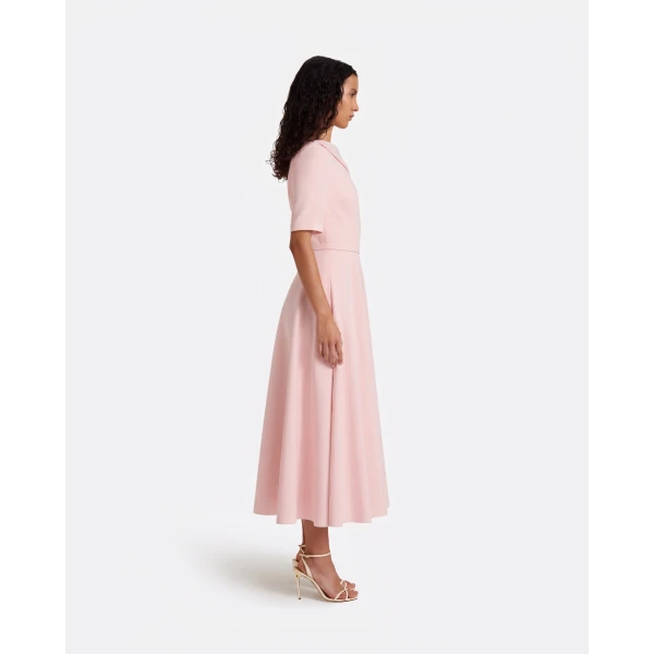 Safiyaa Melinda Midi Dress In Lychee -  - Demi-Couture Evening Wear at Coveti