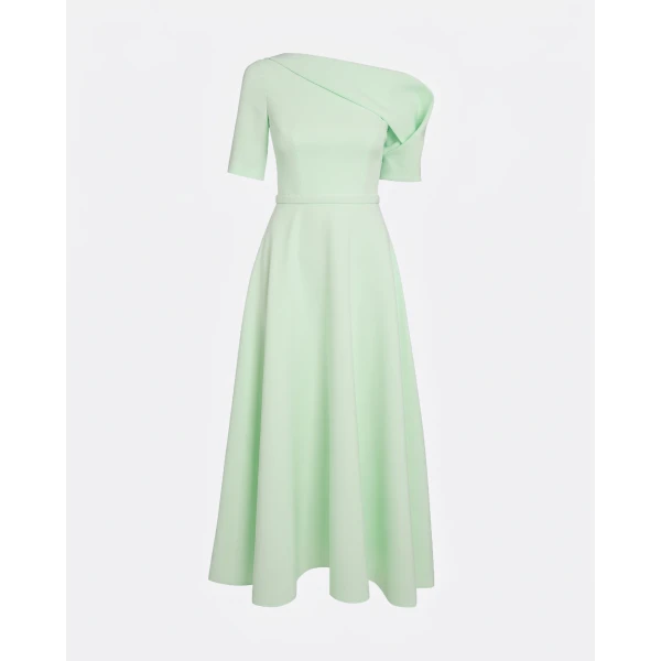 Safiyaa Melinda Midi Dress In Sea Glass -  - Demi-Couture Evening Wear at Coveti