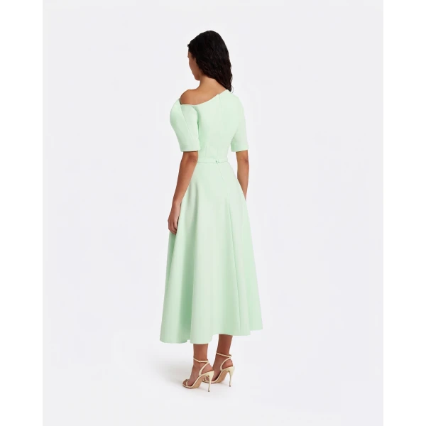 Safiyaa Melinda Midi Dress In Sea Glass -  - Demi-Couture Evening Wear at Coveti