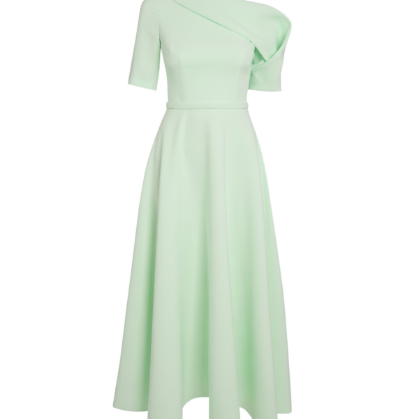 Safiyaa Melinda Midi Dress In Sea Glass -  - Demi-Couture Evening Wear at Coveti