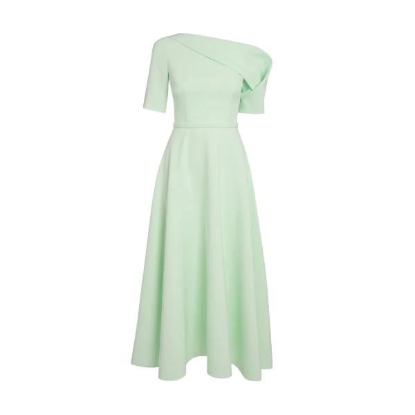 Safiyaa Melinda Midi Dress In Sea Glass -  - Demi-Couture Evening Wear at Coveti