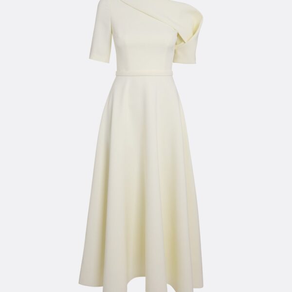 Safiyaa Melinda Midi Dress In Sorbet -  - Demi-Couture Evening Wear at Coveti