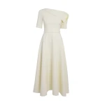 Safiyaa Melinda Midi Dress In Sorbet -  - Demi-Couture Evening Wear at Coveti