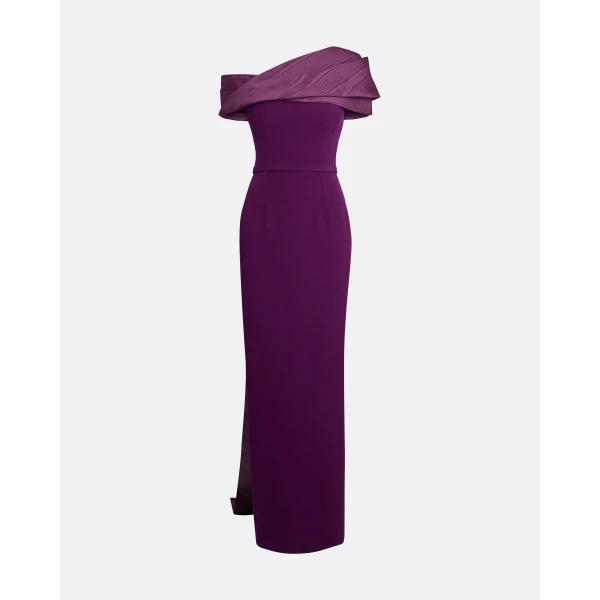 Safiyaa Phira Long Dress In Currant, view 2