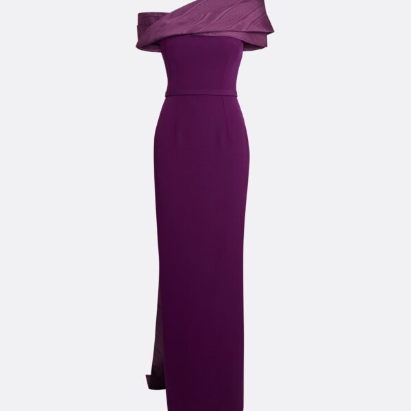Safiyaa Phira Long Dress In Currant -  - Demi-Couture Evening Wear at Coveti