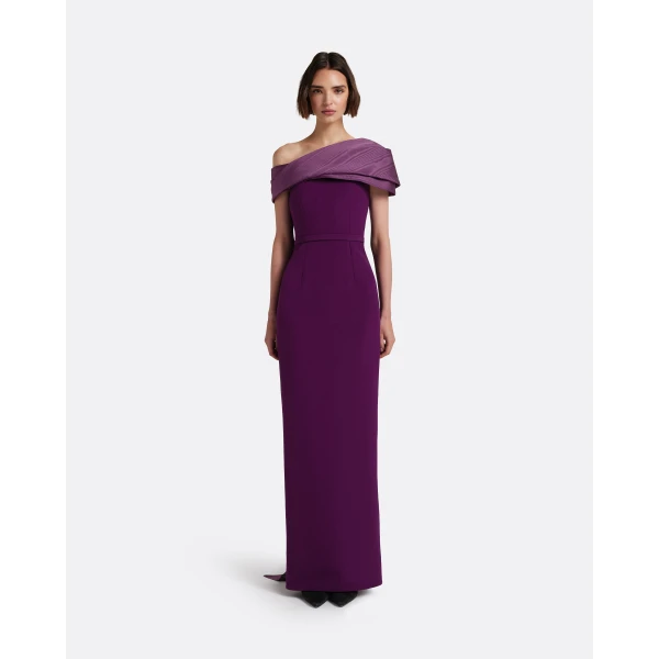 Safiyaa Phira Long Dress In Currant, view 3