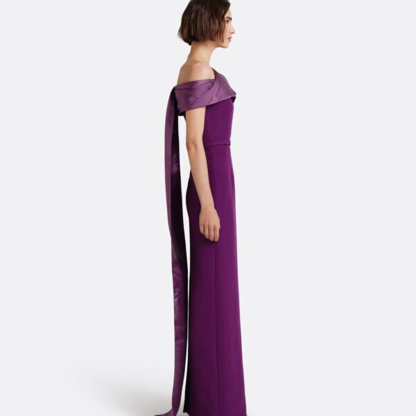 Safiyaa Phira Long Dress In Currant -  - Demi-Couture Evening Wear at Coveti