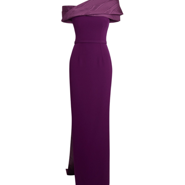 Safiyaa Phira Long Dress In Currant -  - Demi-Couture Evening Wear at Coveti