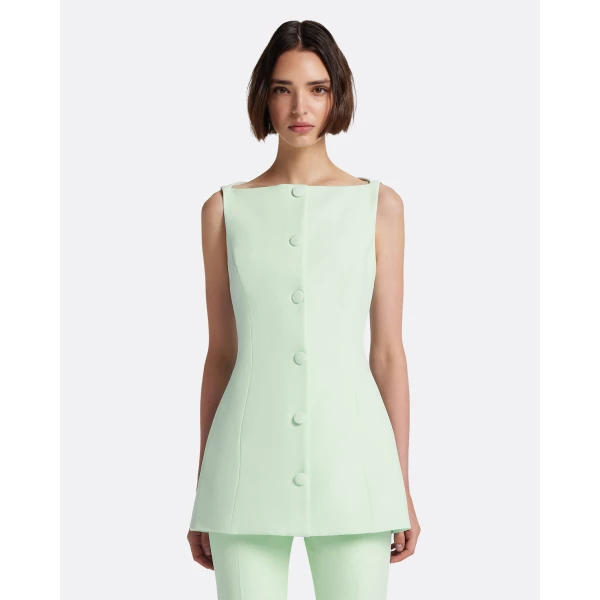 Safiyaa Robbie Top In Sea Glass -  - Demi-Couture Evening Wear at Coveti