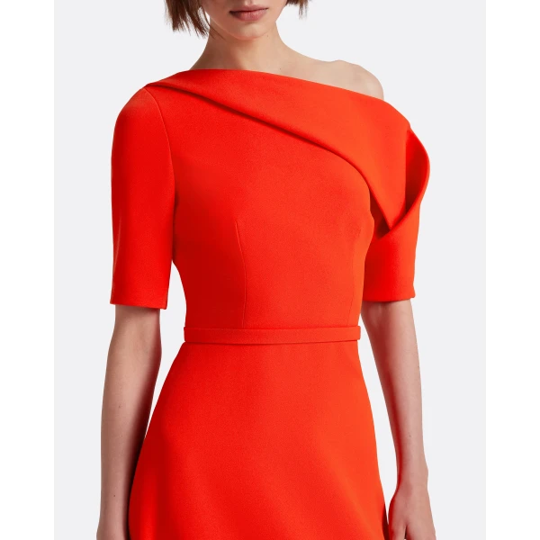 Safiyaa Stephanie Long Dress In Apple Red, view 5