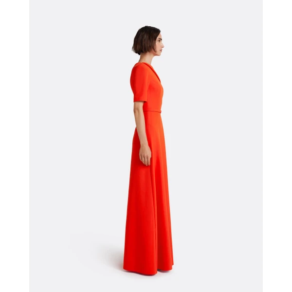Safiyaa Stephanie Long Dress In Apple Red, view 6