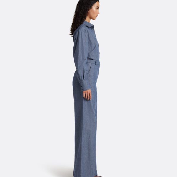 Safiyaa Touca Trouser In Blue Blend -  - Demi-Couture Evening Wear at Coveti