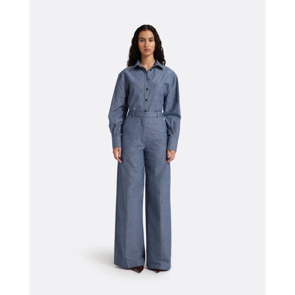 Safiyaa Touca Trouser In Blue Blend, view 3